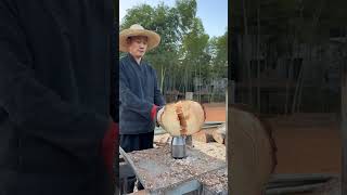 Burning wood cutting process process [upl. by Arahsal]