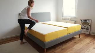 eve Mattress Unboxing and eve Bed Frame Assembly with Vicky from The Golden Bun [upl. by Ellehcal]