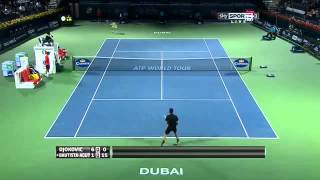 Novak Djokovic vs Roberto Bautista Agut 2014 Dubai Round 2 Highlights [upl. by Kreit464]