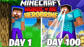 I Survived 100 DAYS as HEROBRINE in HARDCORE Minecraft [upl. by Slaughter]