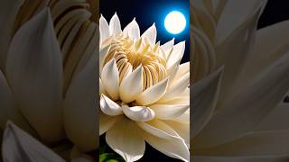 🌙 The Magical Night of Brahma Kamal Blooming Once a Year🌸brahmakamal plants shivaflower nature [upl. by Peper]