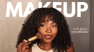 everyday natural SOFT GLAM makeup routine for beginners  step by step dark skin [upl. by Icyac]