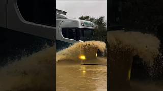 Water splash by Scania trucking lkw camion bigrig hgv bengregers watersplash [upl. by Newsom]