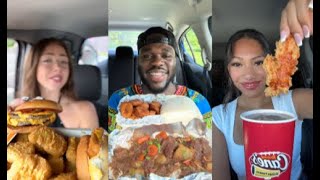 tiktok mukbang compilation  chipotle burrito wingstop and more 19 [upl. by Sessler]