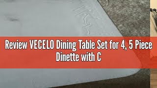 Review VECELO Dining Table Set for 4 5 Piece Dinette with Chairs for Kitchen Breakfast Nook and Sm [upl. by Aerbas]