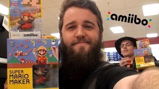 AMIIBO HUNTING  UNBOXING  8BIT MARIO AMIIBO SUPER MARIO MAKER [upl. by Nitsur]