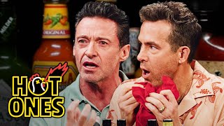 Ryan Reynolds and Hugh Jackman Go Claws Out While Eating Spicy Wings  Hot Ones [upl. by Hannah]