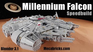 LEGO 75192 Millennium Falcon Speedbuild  75192 LEGO Star Wars Rendered  Blender Geometry Nodes 31 [upl. by Perdita499]