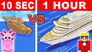 10 Seconds vs 1 Hour  Yacht House Build Challenge in Minecraft [upl. by Asilav]