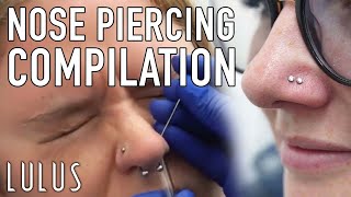 3 Minutes of Nose Piercings COMPILATION [upl. by Legyn]