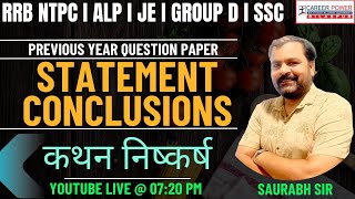 Reasoning  Reasoning Statement and Conclusions  Reasoning by Tiwari Sir [upl. by Tracee]