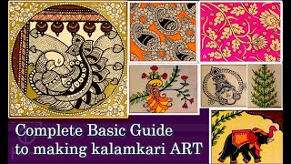 KALAMKARI Painting  Complete basic guide to making KALAMKARI Art KALAMKARI Border pattern amp Shape [upl. by Ioves597]