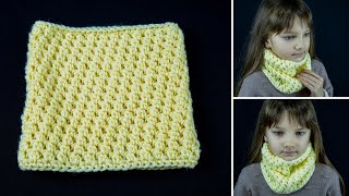 A simple crochet snoodscarf with an amazing pattern [upl. by Garold]