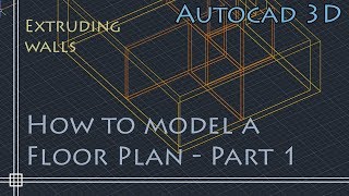 AutoCAD 3D Basics  Tutorial to model a floor plan fast and effective PART 1 [upl. by Rayner32]