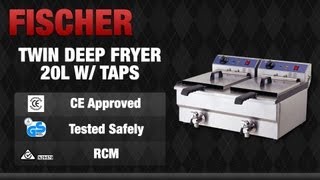 FISCHER Equip Twin Basket Benchtop Deep Fryer with Taps 2 x 3000W  EF132V [upl. by Ssitnerp991]