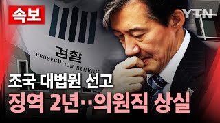 🔴속보 조국 대법서 징역 2년 확정…의원직 상실  YTN [upl. by Laurence]