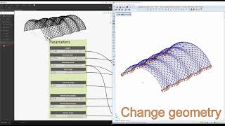 Dynamo To AxisVM  Demo 2  Corrugated vault grid shell [upl. by Ennayram]