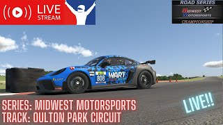 GT4 race at Oulton Park iRacing Midwest Motorsports GT4 League Race [upl. by Ahsets]