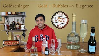 Goldschlager Schnapps Review in Hindi  Prosecco Gold Rush Cocktail Recipe Golden Drink cocktails [upl. by Nee]