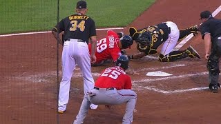 WSHPIT Marte throws out Lobaton at home plate [upl. by Romeyn]