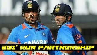 Virender Sehwag and Gautam Gambhir 201 Runs Partnership in ODI  India vs New Zealand [upl. by Nereus]