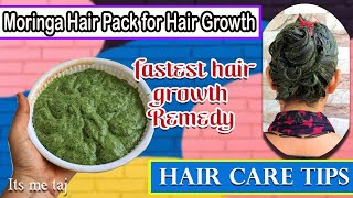 Herbal green hair mask  moringa hair pack for hair growth  fastest hair growth remedy best hair [upl. by Oric]