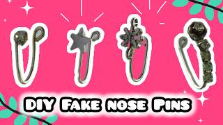 😱4 Types Fake Nose Pins DIY miniartjain8 youtube howtomake [upl. by Acimaj]