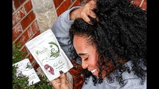 Henna amp Indigo Natural Black Hair Dye on Naturally Curly Hair [upl. by Asilat]