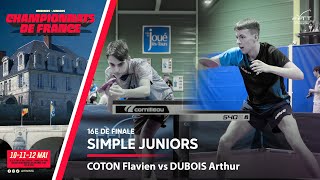 COTON Flavien vs DUBOIS Arthur  116  FRANCE JUNIORS 2024 [upl. by Ociral549]