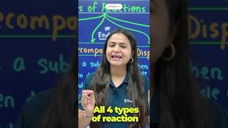 All 4 Types of Reactions in 55 sec 🤩 cbse class10th boardexam science shortfeed [upl. by Frida]