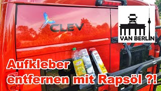 Aufkleber entfernen beim Van mit Rapsöl   Fahrzeugbeschriftung  Clever Move Celebration und Co [upl. by Gnaht286]