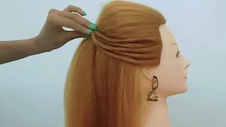 Cute hairstyle for long hair style  Hairstyle for ladies  Hairstyle for wedding party for saari [upl. by Beker]