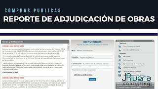 Reporte de Adjudicaciones de Obras  SERCOP [upl. by Etsyrk]