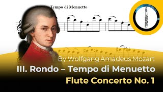 Flute PlayAlong Flute Concerto No 1 III Rondo  Tempo di Menuetto by W A Mozart👇No metronome👇 [upl. by Sungam429]