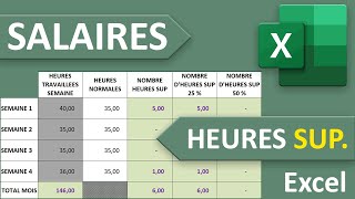 Salaires et heures supplémentaires majorées Excel [upl. by Haramat652]