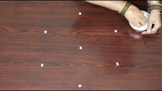 How to draw Simple Diya muggulu  Easy rangoli design  Daily kolam with 3 dots [upl. by Beth188]