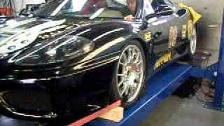 Ferrari 360 dyno exhaust flames pulling 2nd thru 6th [upl. by Darahs]