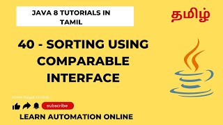 Java8  40  Sorting using Comparable Interface  Tamil [upl. by Llevad]