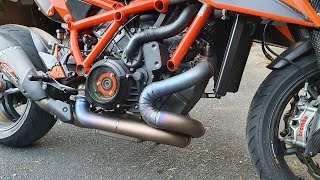 KTM Superduke 1290 R 2020 SPARK exhaust headers sound at the end [upl. by Nidnarb745]