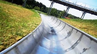 Sommer amp Twinbob Rodelbahns onride HD POV Bayern Park [upl. by Olwena531]