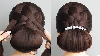 Easy And Elegant Bun Hairstyles For Wedding  Prom Hairstyle Ideas For Long Hair [upl. by Ludba53]