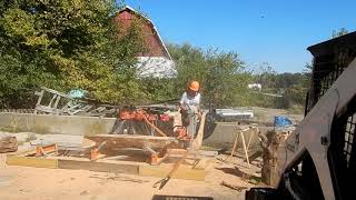 Milling cherry log with Norwood PortaMill [upl. by Boff]