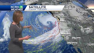 Atmospheric River Forecast  Areas north of Sacramento can expect the most rainfall Wednesday [upl. by Wohlen442]