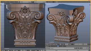 Blender 3D  simple capital modeling timelapse [upl. by Dobrinsky]