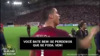 CRISTIANO RONALDO INCENTIVA MOUTINHO A BATER PENALTI [upl. by Speroni]