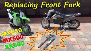 Remove amp Install Front Fork on Razor Dirt Bike [upl. by Elleinahc]