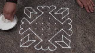 Simple and Easy Rangoli Design Simple Dot Rangoli for Beginners with 8 dots [upl. by Winterbottom971]