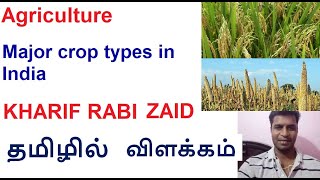 Agriculture Major Crop types in India Kharif Rabi and Zaid crops explained in Tamil [upl. by Ynattyrb]