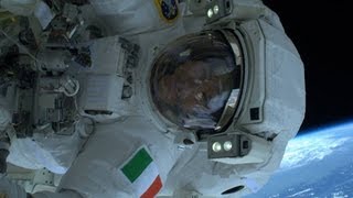 Luca Parmitano Guasto al Casco  Passeggiata Spaziale  ISS Stazione Internazionale [upl. by Silvan871]