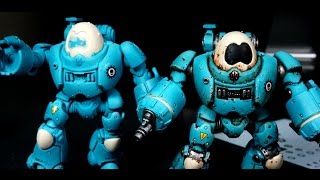 Painting Adeptus Mechanicus Kastelan Robots Part 1 [upl. by Ydnolem]